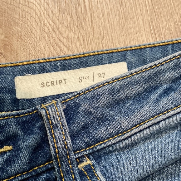 Pilcro and The Letterpress Anthropologie Script Hi Low  Jeans - Picture 5 of 7